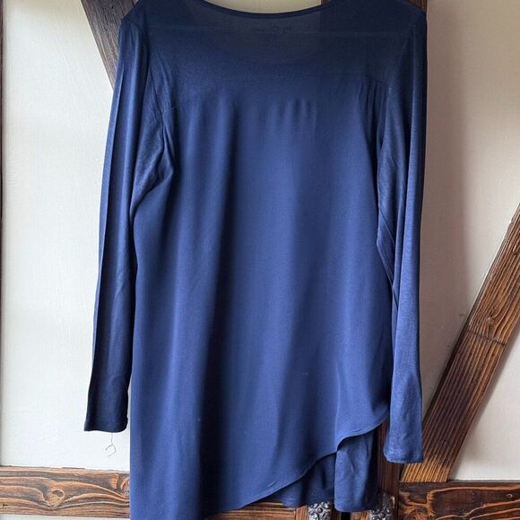 Chico's Blue Tunic with Sheer Overlay - Picture 4 of 5